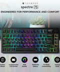 Top Tier Mechanical Gaming Keyboard With Glowing LCD Screen And Control Knob Triple Mode Wireless Gasket Mount Hot Swappable Linear Red Switches For Your Sick Gamer Rig on a clean desk.