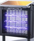 Front view of Solar Bug Zapper For Outdoor Use, Waterproof Mosquito Fly Killer With 4500V Grid, featuring solar panel and electrified grid.