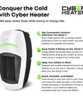 Portable Space Heater With Remote, 500W Ceramic Electric Heater For Small Bedroom, Office, Or Garage with digital display.