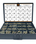 1,275-Piece Grade 8 Coarse Thread Metal Fastener Drawer Set With Hex Cap Screws, Nuts, Lock Washers And Flat Washers In Yellow Zinc Finish