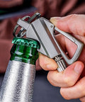 Opening bottle cap with 2 Pack Infinity Lighter With Multitool Keychain Bottle Opener Reusable Waterproof Match Strike Anywhere Forever Flint Fire Starter For Outdoor Survival EDC Ready Gear For Men The Ultimate Adventure Essential.