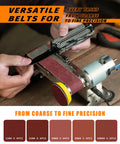 Hella Versatile Compact Mini Belt Sander For Electric Knife Sharpening And Woodworking with sanding belts for various tasks.