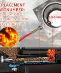 Two Pack Heavy Duty AC Grill Igniter Replacement For Pellet Grills And Smokers Keeping Your Grill Running Smooth Fits Traeger AC Models Replaces BAC199 KIT0088 BAC006 Pit Boss 70112 Camp Chef PG24-21 Z Grills Oklahoma Joe's 16801-20B close-up view with installation diagram