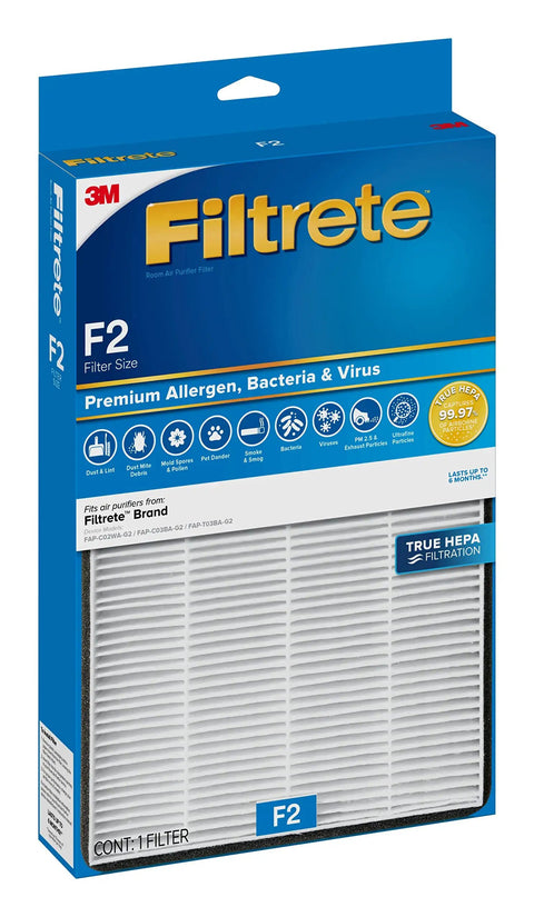 True HEPA Room Air Purifier Filter For Allergens, Bacteria, And Viruses, 13 In By 8.2 In, Four Pack in Filtrete packaging