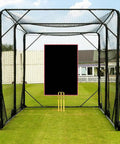 4x6 Foot Batting Cage Backstop For Baseball And Softball Training, Heavy Duty Outdoor Practice Target Cloth in a backyard setup