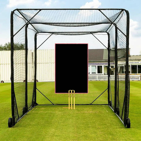 4x6 Foot Batting Cage Backstop For Baseball And Softball Training, Heavy Duty Outdoor Practice Target Cloth in a backyard setup