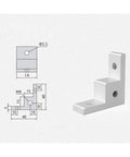 Set Of 4 Aluminum Profile Fasteners For 20 Series T Slot Extrusions, Right Angle Corner Connectors With Anchor Wheel End Panels