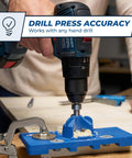Concealed Hinge Jig For 35mm Cup Holes, Adjustable Cabinet Door Installation Tool with Four-Cutter Carbide Bit and Stop Collar