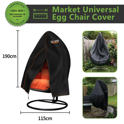 Waterproof Egg Chair Cover For Patio With Zipper 75x45 Inch Windproof And Weatherproof Outdoor Hanging Chair Cover Black