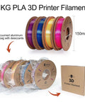 Tri Color Silk PLA 3D Printer Filament Bundle 1.75mm Color Changing Silk PLA Multicolor Filament Pack With Four 250g Spools