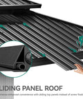 Sliding panel roof of 12X20Ft Gazebo With Hard Top And Double Roof, Aluminum Frame, All Weather Patio Tent With Curtains And Netting