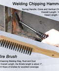 Pro Grade 22-Piece MIG Welding Tools Kit With Chipping Hammer and Wire Brush on metal surface