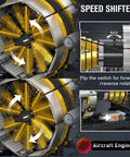 Dope Working Aircraft Engine Model Kit With Motorized Turbofan For Display, 2256 Pieces DIY STEM Project For Teens And Adults, Realistic Rotating Fan Blades And Compressor Stages, Battery Box Included showing rotating fan blades and speed shifter