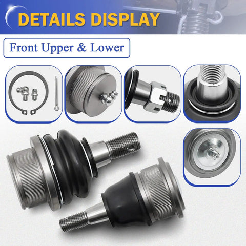 Zinc Nickel Alloy Front Upper And Lower Ball Joints Kit For Chevy Silverado 1500 Suburban 1500 Tahoe Avalanche Express 1500 Escalade 4WD AWD OE Replacement K6540 K6541, front upper and lower kit
