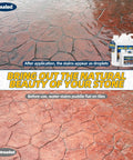 Sealed vs untreaded stone surface comparison showing Heavy Duty Wet Look Natural Stone Sealer 32 Ounce effect on patios.