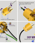 Electrical Replacement Plug And Connector Set For Extension Cords Built To Last, NEMA 5-15P And 5-15R, shown in assembly steps