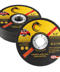 Two 4.5-inch metal cutting discs for angle grinders, 0.045-inch thick, up to 13,300 RPM, for stainless steel.