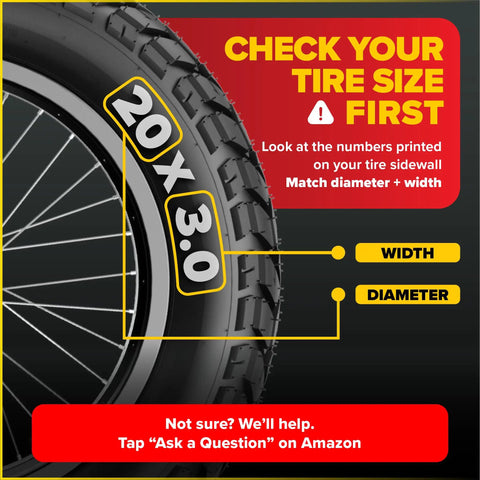 Fat Bike Inner Tube Set 20x3.0 With Schrader Valve 2 Pack, Heavy Duty Butyl Tubes For Mountain Gravel City And Electric Bikes Built To Resist Pinch Flats And Keep You Rolling On Trails Streets And Commutes. 20x3.0 tire size guide