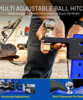 Goodyear Electric Trailer Dolly Super Duty Heavy 7500 Lbs Max Towing Capacity shown adjusting multi adjustable ball hitch.