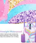 Colorful Mermaid Swim Bag For Kids Drawstring Backpack with reinforced handles and waterproof fabric