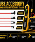 Auto Wire Tracer Open And Short Finder For DC 6 To 42V Vehicles And Home Wiring, Handy Circuit Breaker Finder, Electrical Tester, Fault Probe, Cable Tracker, Car Wire Locator, Broken Wire Detector Tool, yellow tester and fuse connectors