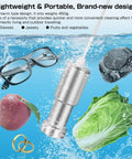 Portable Ultrasonic Jewelry Cleaner Machine For Jewelry Glasses Rings Diamonds And Silverware Compact Household Sonic Cleaning Device For Jewelry Eyeglasses Watches And More Gentle Warm Water Action For Safe Sparkle Dope Shine with accessories.