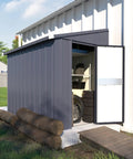 4x6 Ft Metal Outdoor Lean To Storage Shed With Lockable Door Built Tough For Backyard And Patio Weatherproof Garden Tool Shed