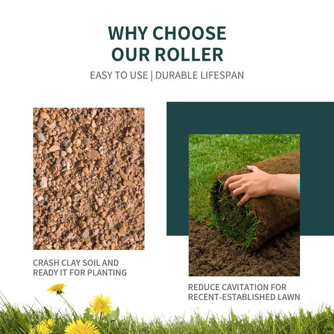 Comparison of soil preparation with 24 Inch Lawn Roller With 13 Gallon Capacity Heavy Duty Steel Yard Roller for effective lawn care.