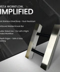 Stainless Steel Knock Chute 15x11 for Espresso Grounds, double-sided with welded knock bar, shown in metallic finish