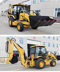 Compact 4x4 Wheel Backhoe Loader With Front End Loader And Rear Digger For Farm Garden Backyard Landscaping Small Construction Jobs