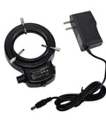 144 LED Ring Light For Stereo Biological Microscope And Camera, Dimmable Brightness With Easy On Off Switch, Power Adapter Included, Perfect For Lab Work, Microinspection, And Macro Photography black ring light with adapter and cord