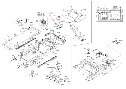 Left Console Mast Set Replacement For Treadmill Console Assembly 1000337919 upright support diagram for Matrix Fitness frame