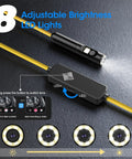 1920P HD Borescope With 8 Adjustable LEDs showing brightness control and dual lens features for pipe inspection