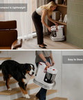 Person using Portable Upholstery And Carpet Cleaner With 15KPa Suction And 500W Motor, Three Tool Attachments, Red, on shelves