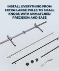 Cabinet Hardware Jig Pro XL Flexible Full Length To Compact Setup For Wide Pulls Or Knob Mounts Pro Grade Accuracy