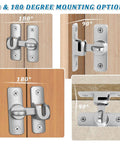 Two Pack Ninety To One Hundred Eighty Degree Barn Door Lock Flip Latch Hardware No Drill Punch Free Design Heavy Duty Security