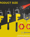 Heavy Duty Pipe Wrench Set Four Piece Adjustable 8 10 12 14 Inch Heat Treated Forged Steel With Soft Grip Plumbing Wrenches And Storage Bag Blue