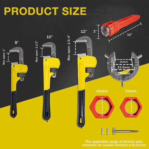 Heavy Duty Pipe Wrench Set Four Piece Adjustable 8 10 12 14 Inch Heat Treated Forged Steel With Soft Grip Plumbing Wrenches And Storage Bag Blue