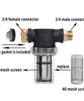 Image of Pro Grade Garden Hose Filter Attachment For Pressure Washer Inlet Water, Inline Water Filter With 40 Mesh And 100 Mesh Screen.