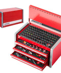 106 Piece Impact Screwdriver Bit Set with Three Drawer Steel Toolbox featuring organized magnetic bits and ratchet