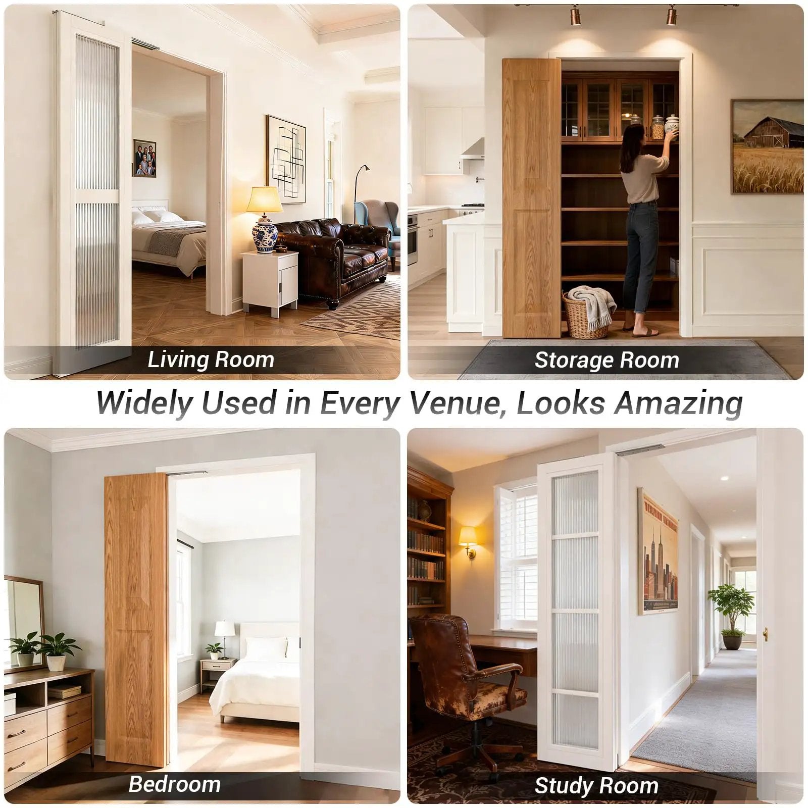 180 Degree Bifold Barn Door Kit Hidden Sleek✓