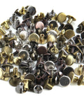 Hella Durable 125 Piece Chicago Screw Kit With Five Mixed Metallic Shades For Leather Crafting Shoes And Bags Includes Quick Install Tools And Neat Plastic Case Features Smooth Round Flat Heads For Garment Making And Repairs, showcasing assorted screws.