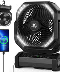 Beast Camping Fan With Light 20000mAh Battery, 8 speeds, digital display, phone charging, LED light, remote
