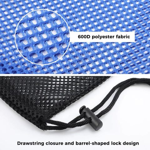 Four Pack Large Mesh Gear Bags For Snorkel Gear And Wetsuits 19 By 27 Inch Drawstring Swim Bags Polyester Dive Bag material detail