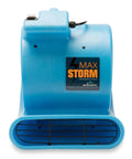One Half Horsepower Heavy Duty Air Mover, Lightweight Carpet Dryer and Floor Blower, blue, front view with power settings