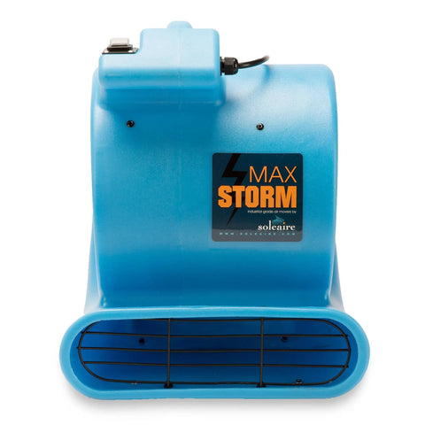 One Half Horsepower Heavy Duty Air Mover, Lightweight Carpet Dryer and Floor Blower, blue, front view with power settings