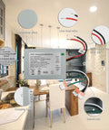 60W Triac Dimmable LED Driver For 12V DC Strip Lights, showing aluminum alloy case and wiring in a kitchen setting