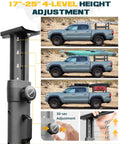 Ladder Rack With Side Bars For Trucks 800 Lb Capacity Fits Toyota Tacoma And Jeep Gladiator Heavy Duty Roof Mount Adjustable Height And Length Ideal For Tools And Gear, 17-25 in height adjustment