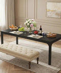 Extra Long Dining Table With Badass Steel Legs, Rectangle Kitchen Table And Dinner Spot Seats The Whole Squad Comfortably set for dining.