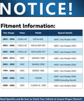 Fitment information for 4WD Front Wheel Bearing Hub Assembly For Chevy GMC Silverado Sierra Yukon XL Avalanche Suburban 1500 Tahoe Cadillac Escalade ESV EXT Replacement OEM Grade Wheel Bearing And Hub Assembly; models from Cadillac and GMC, years 2000-2006.